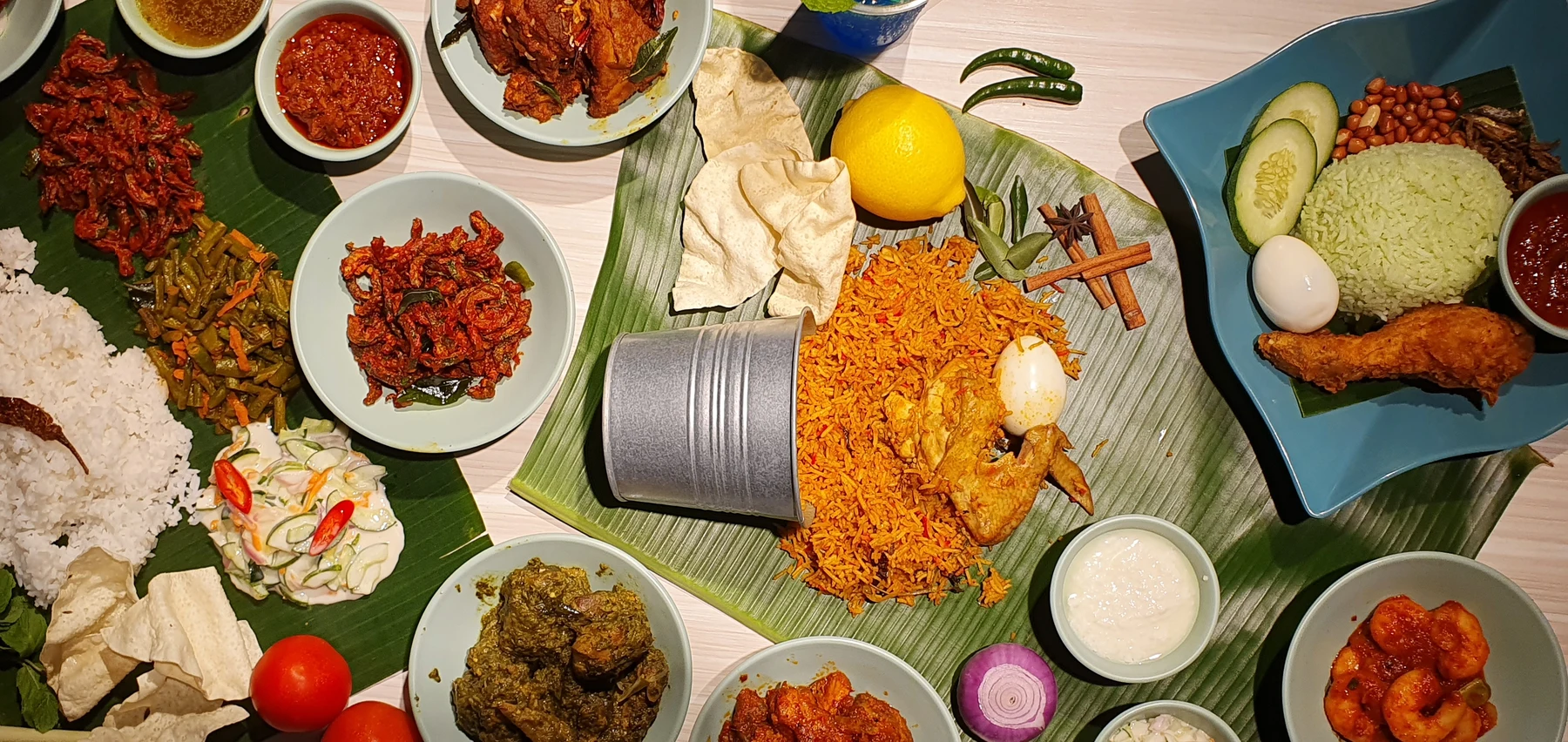 Madam Leela’s briyani, banana leaf accompaniments and nasi lemak