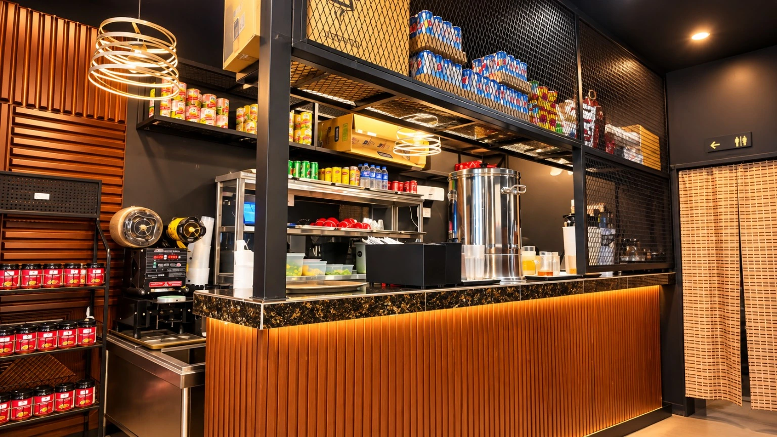 The drinks counter inside Madam Leela’s restaurant